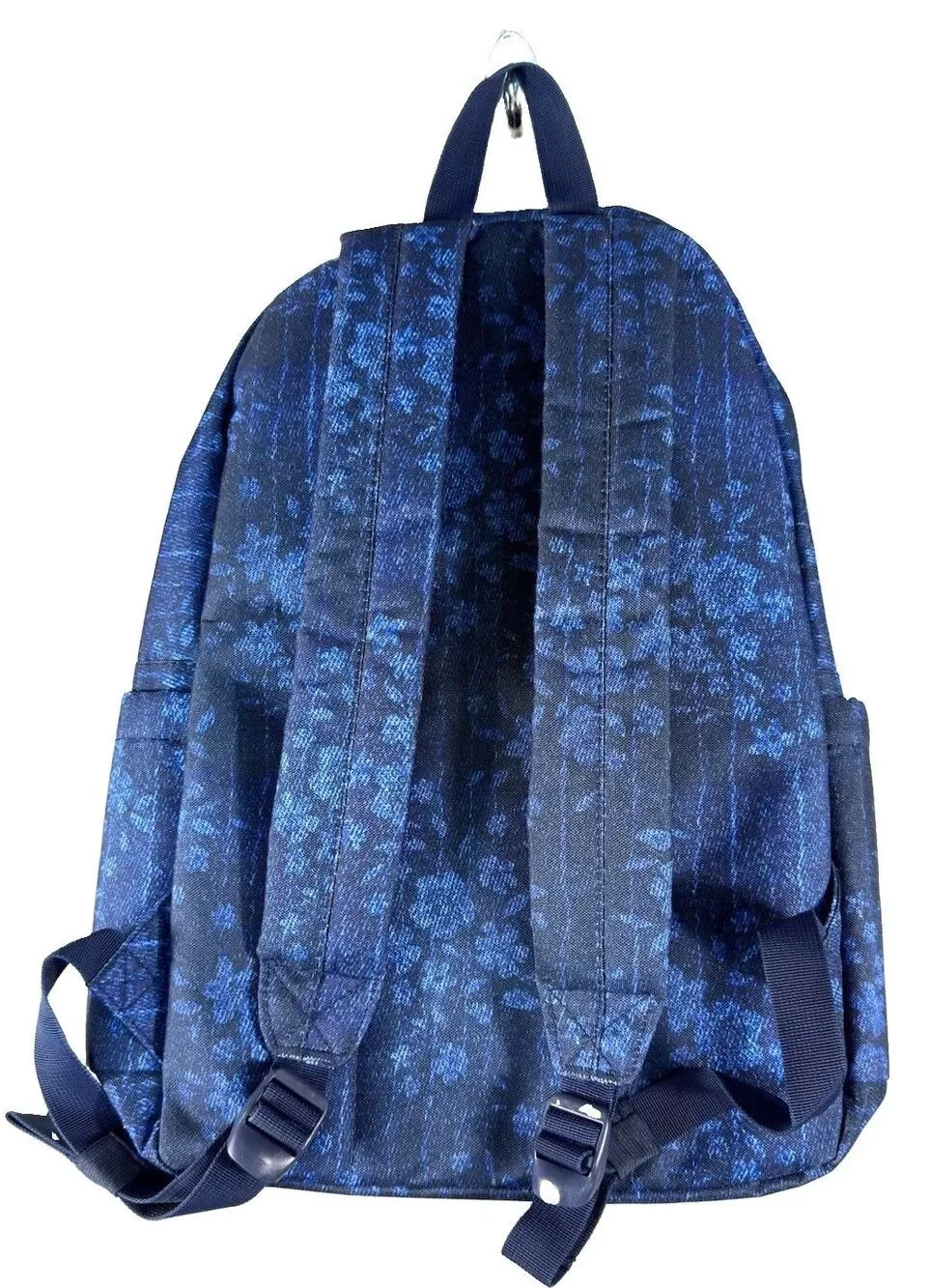 LUCKY BRAND Floral Denim Print Backpack Laptop Bag NWOT With Matching Pouch